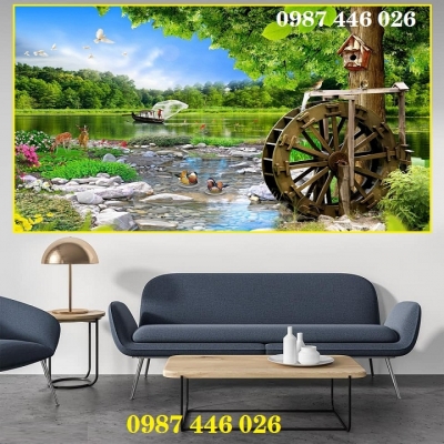 Tranh gạch 3d thiên nhiên phong cảnh, gạch ốp tường đẹp HP0334