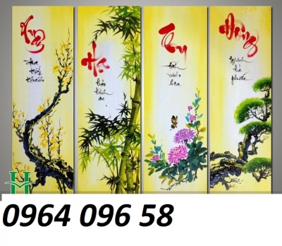 Tranh 3d tứ quý - tranh gạch 3d tú quý - DV46