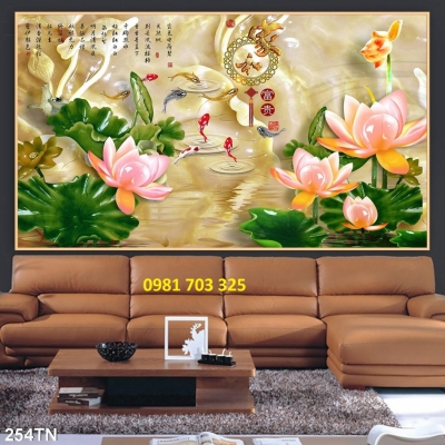 tranh sứ ngọc, tranh gạch ốp tường phòng khách