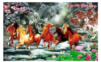 Tranh gạch 3d phong thủy mã đáo thành công - MN98