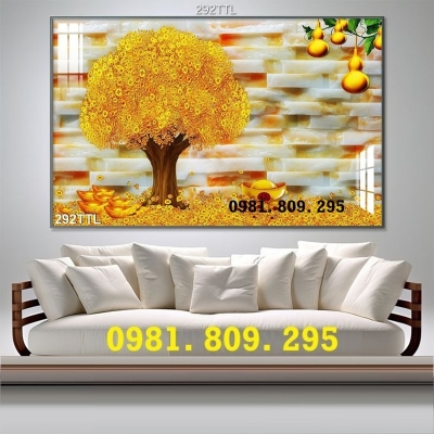 Tranh 3d cây kim tiên , gạch tranh