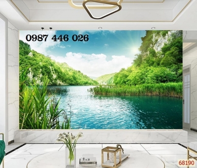 Gạch tranh thác nước, tranh phong cảnh đẹp HP7292