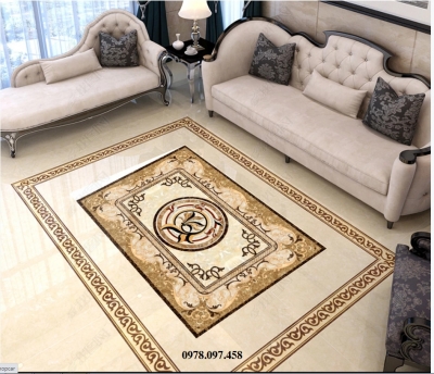 Thảm phòng khách - gạch men 3D