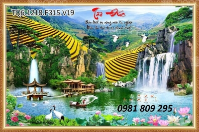 tranh 3d phong cảnh làng quê