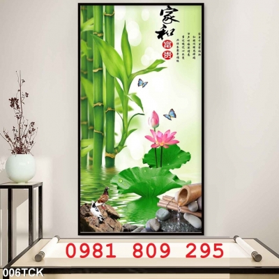 Gạch 3d khổ đứng hoa sen