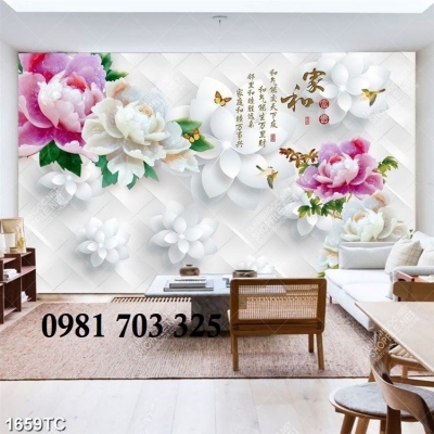 Tranh gạch hoa mẫu đơn phong thủy