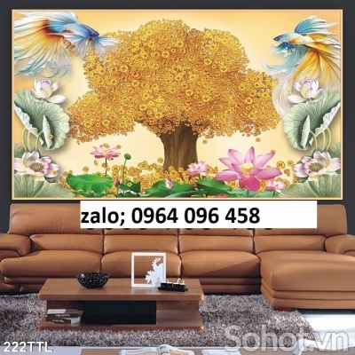 Tranh gạch 3d ốp tường cây kim tiền - 900CV