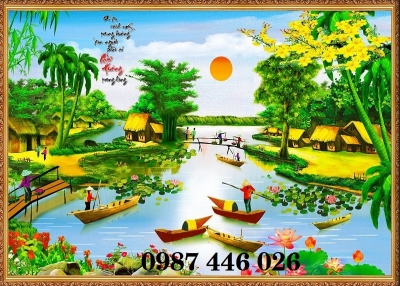 Gạch tranh làng quê HP0872