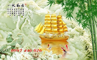 Gạch tranh thuyền buồm HP9722