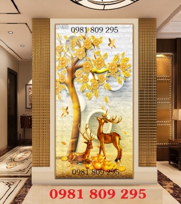 Gạch tranh cây tiền vàng hg9