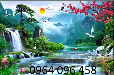 Tranh 3d - tranh gạch 3d sơn thủy hữu tình - NBV87