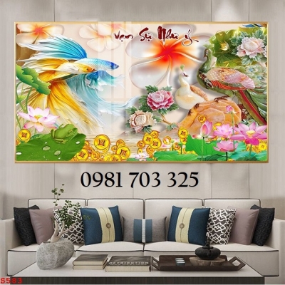 Tranh gạch cá chép 3D đẹp