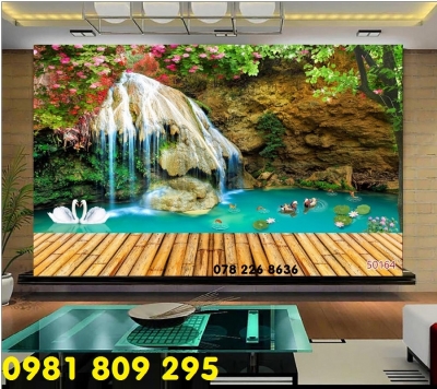 Tranh thác nước 3d - gạch trang trí