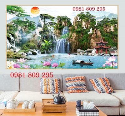 Tranh gạch thác nước , gạch 3d