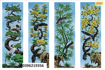 Tranh gạch 3D tứ quý đẹp