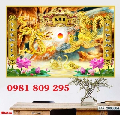 Gạch tranh rồng phụng JH654