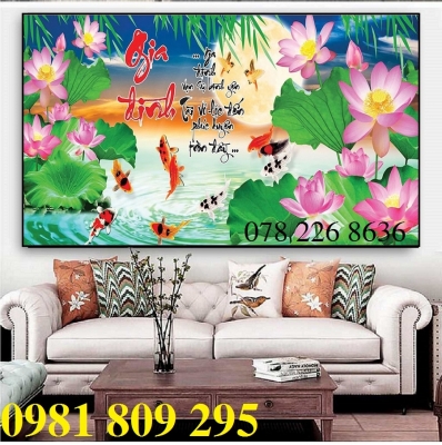 Gạch tranh 3d - tranh 3d cá chép phong thủy