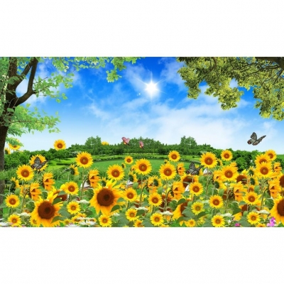 Tranh hoa cỏ 3d - tranh gạch 3d hoa cỏ -DSS3