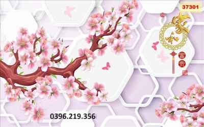 Tranh hoa đào đẹp trang trí