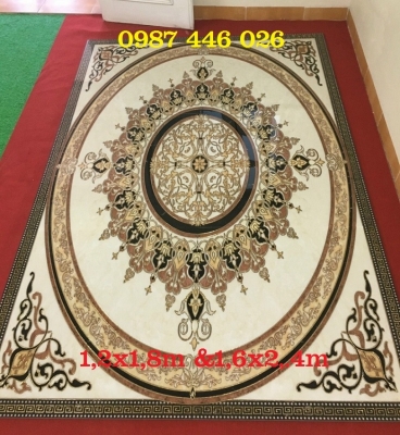 Gạch thảm hoa văn khắc vàng HP97373