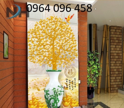 Tranh 3d phòng khách tranh gạch 3d - MNB4
