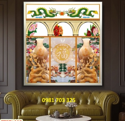 tranh gạch 3D ốp tường, tranh phòng thờ