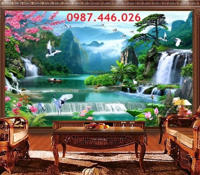 Gạch 3d tranh gạch thác nước HP8233