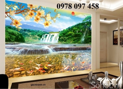 Tranh 3D dán tường - tranh phong cảnh