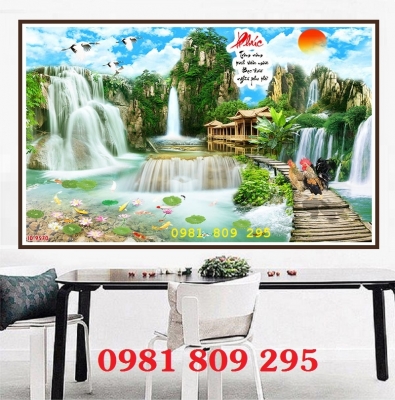 Gạch tranh phong cảnh 3d trang trí JH04