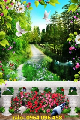 Tranh gạch 3d ốp tường phong cảnh - HNNB88