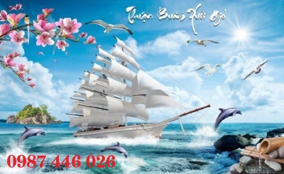 Tranh gạch men thuyền buồm đẹp HP9922