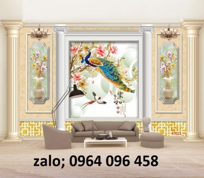 Tranh gạch 3d chim công - MXVV89