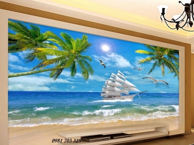 Tranh gạch 3D thuận buồm xuôi gió
