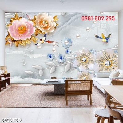 Tranh gạch men , gạch 3d hoa ngọc