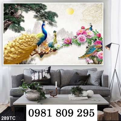 Gạch tranh chim công khổ dọc JHG9