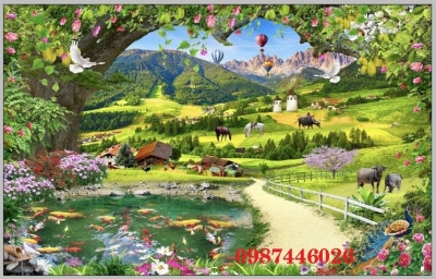 Gạch tranh ốp tường 3d