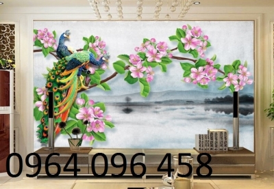 Mẫu tranh gạch 3d phong thủy phòng khách - KLL09
