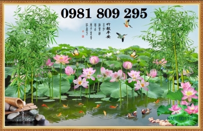 tranh 3d hoa sen , tranh gạch 3d , gạch tranh