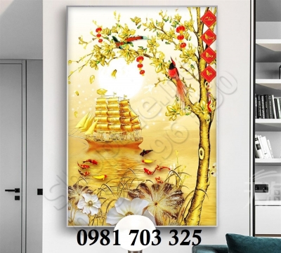 Tranh gạch kim tiền tài lộc 3D