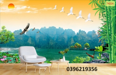 Tranh gạch men tre trúc đẹp