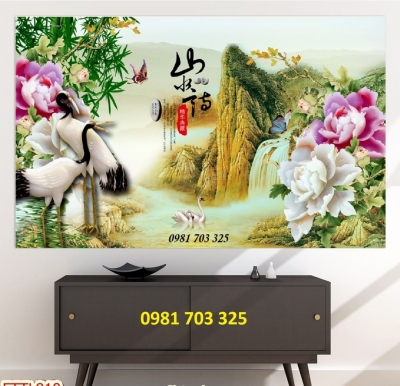 tranh 3D tùng hạc, gạch tranh trang trí