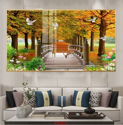 Tranh gạch 3D phong cảnh mùa thu