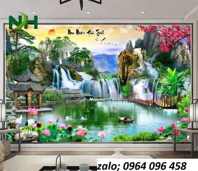 Tranh gạch phông cảnh đồng quê 3d - KCN32