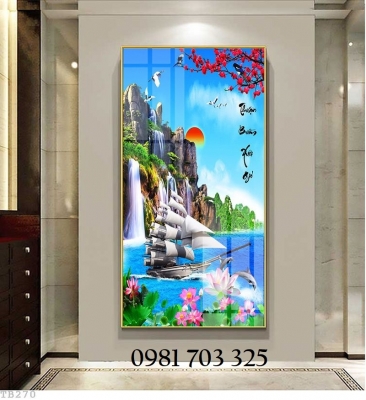 Tranh gạch men phong thủy thuận buồm xuôi gió