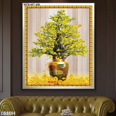 Tranh 3D - tranh gạch hoa mai