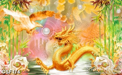 Tranh gạch 3d rồng phượng 666SL
