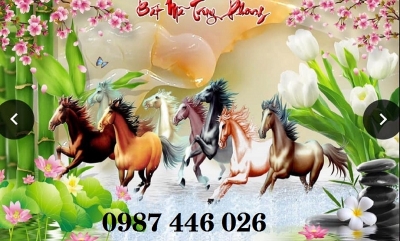 Tranh gạch men bát mã, tranh ốp tường đẹp