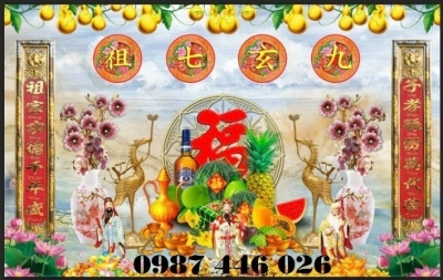 Tranh gạch men phòng thờ Ho6882