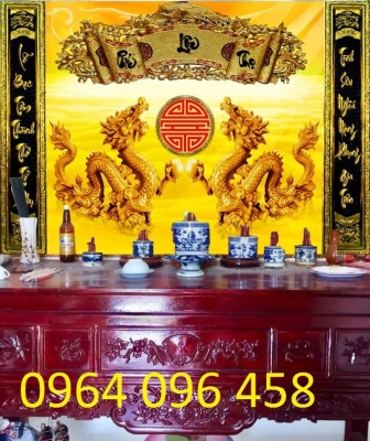 Tranh gạch 3d câu đối phòng thờ - 54CN