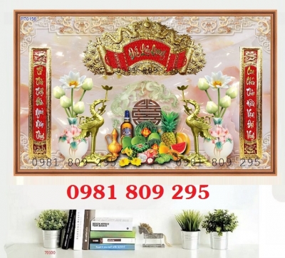 Gạch 3d câu đối , tranh gạch ban thờ